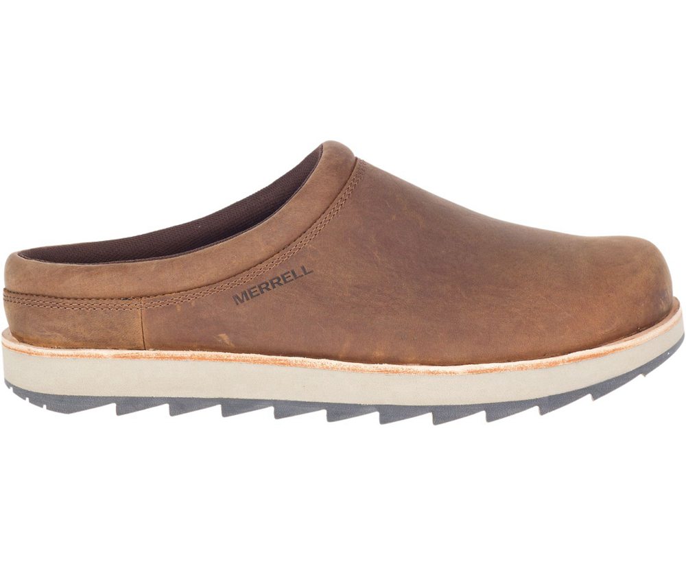 Merrell Slip Ons Męskie Brązowe - Juno Clog Skórzane - 390471-XGY